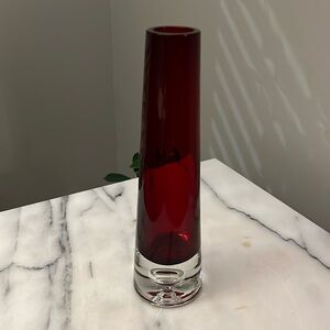 Ruby Red Art Vase